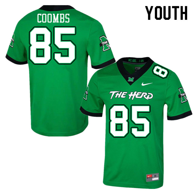 Youth #85 Caleb Coombs Marshall Thundering Herd College Football Jerseys Sale-Green
